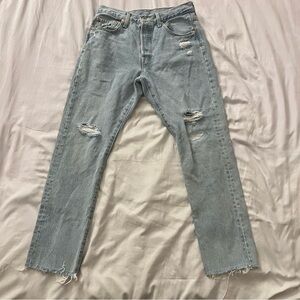Levi's 501 S Skinny Women's Size 28 Light Wash Blue Premium Denim Jeans